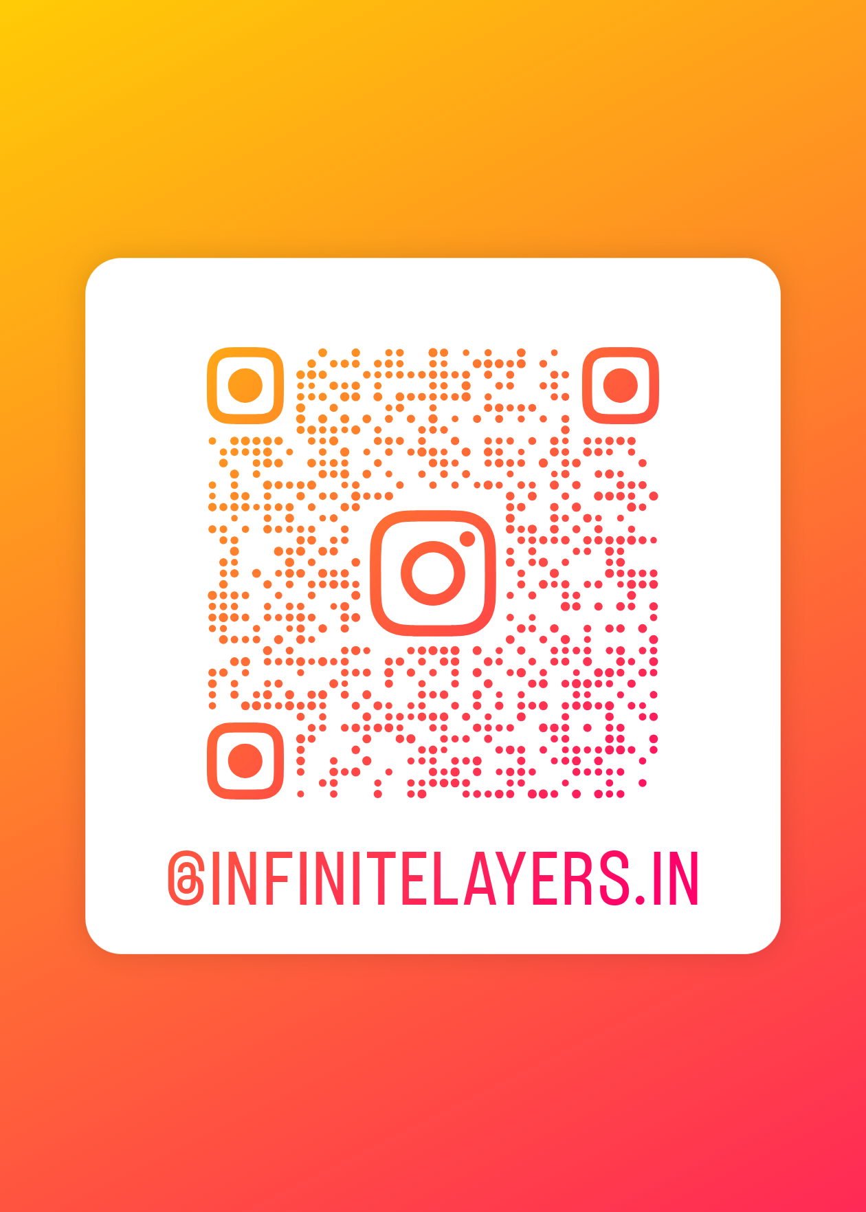 Scan to follow @infinitelayers.in on Instagram